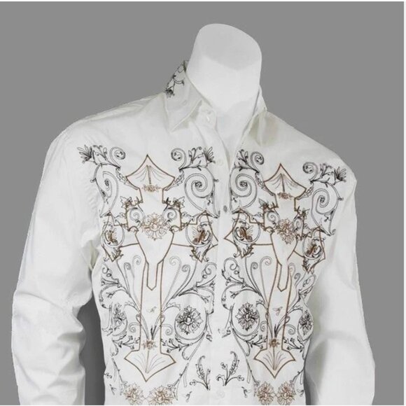 Men's Casual Shirt With Embroidered, Milano Moda Style SG37 - Picture 2 of 11